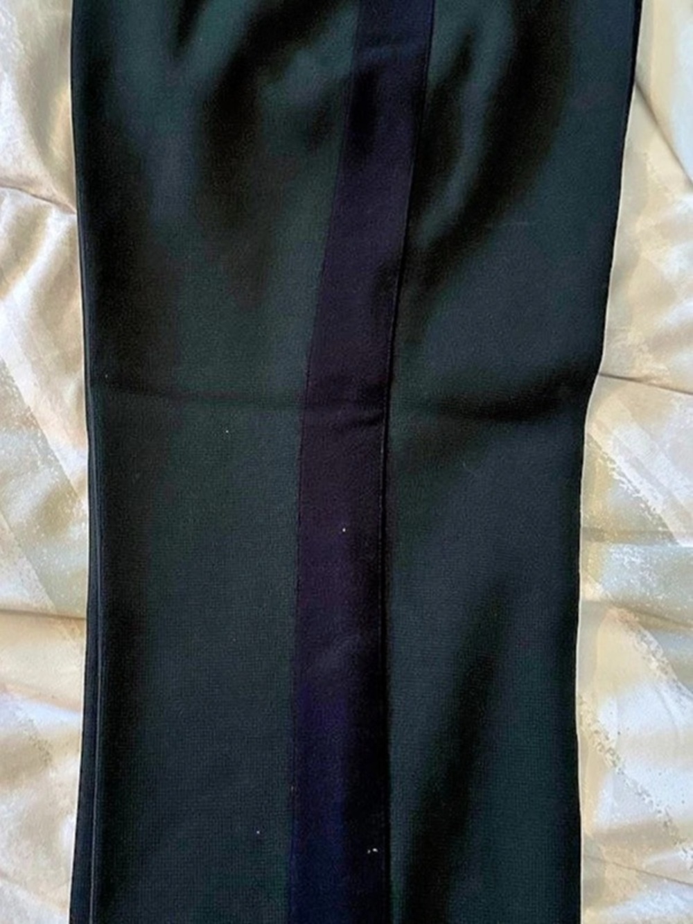 Dolce & Gabbana tailored black tuxedo trousers featuring a signature contrast sa